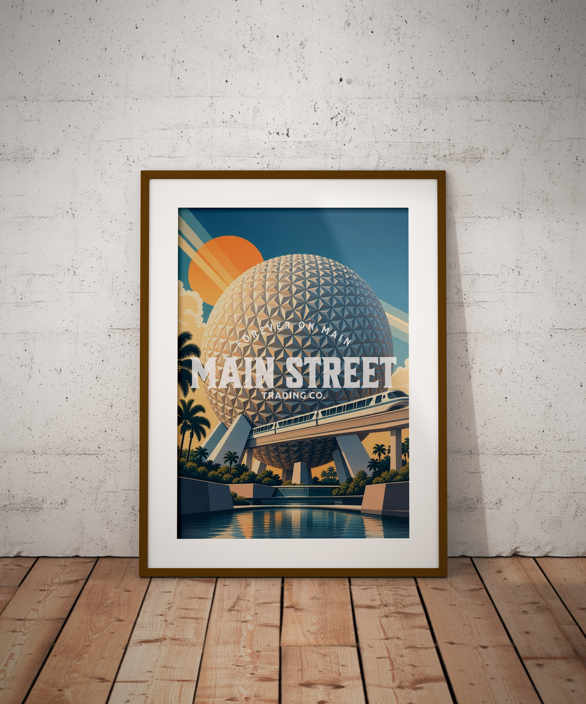 EPCOT Monorail Print Walt Disney World | With Logo