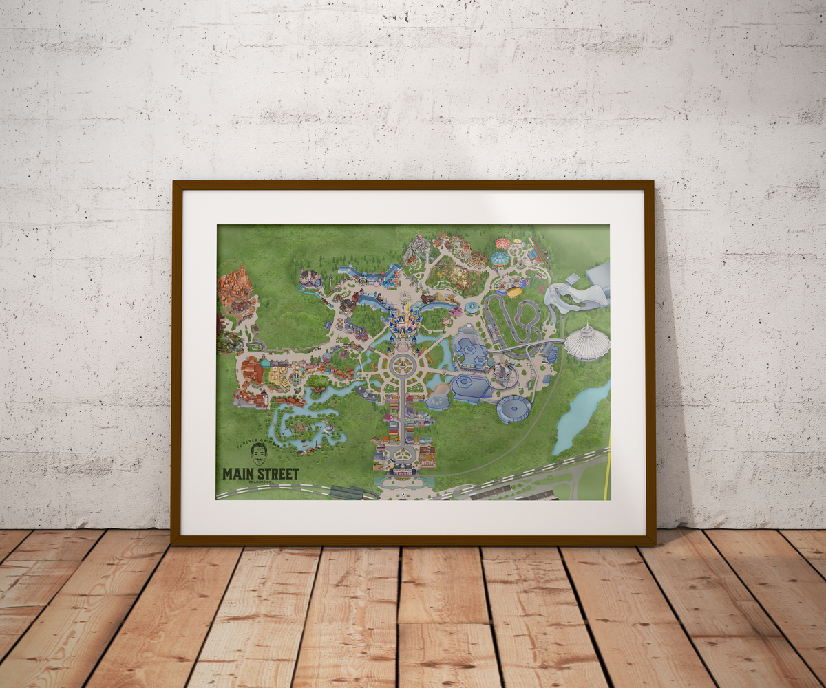 Magic Kingdom Map Print Walt Disney World | Without Logo