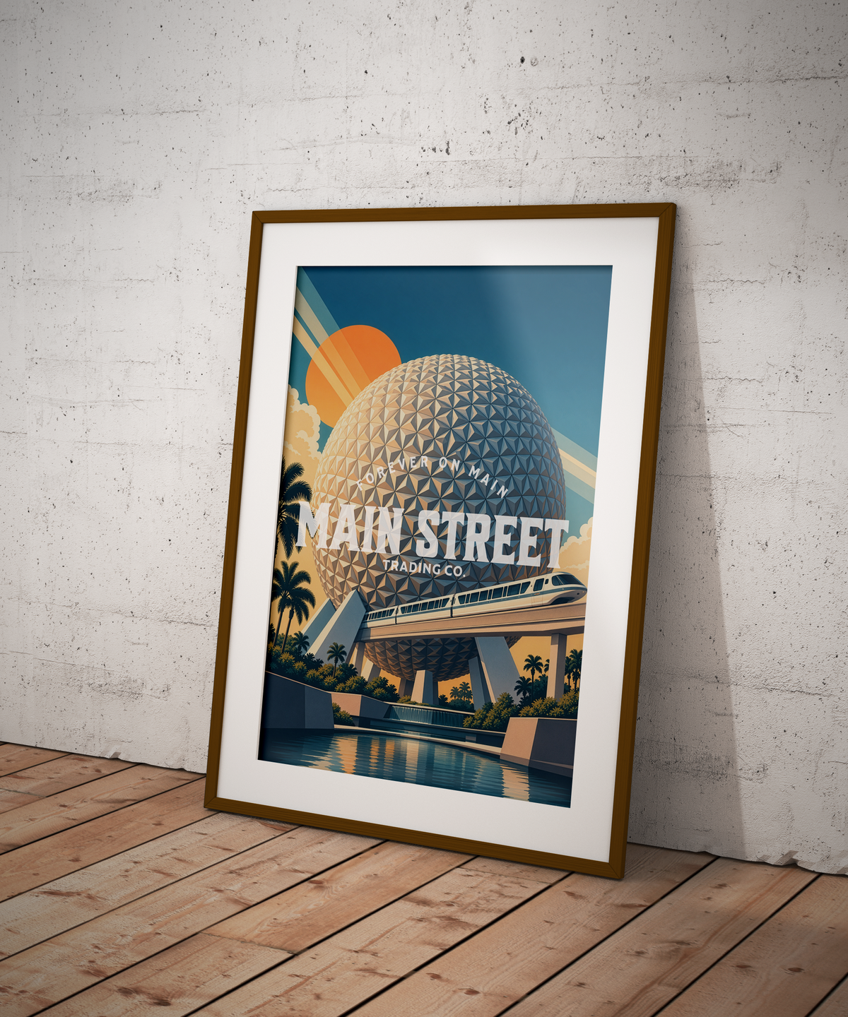 EPCOT Monorail Print Walt Disney World | With Logo