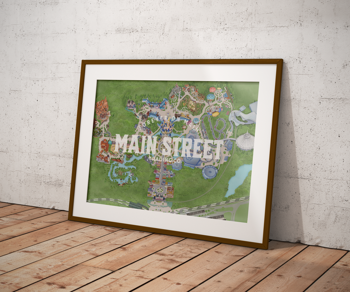 Magic Kingdom Map Print Walt Disney World | With Logo