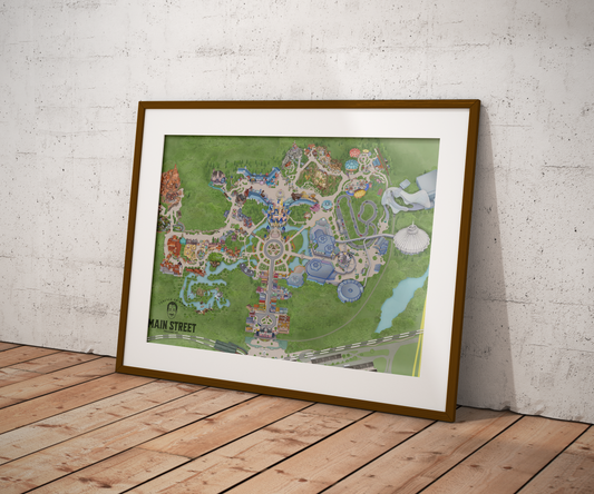 Magic Kingdom Map Print Walt Disney World | Without Logo